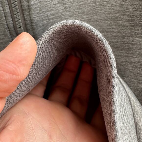 ROOTS Athletics Canada Gray Pullover Back Zip Faux Neoprene Scuba Sweatshirt M - Picture 10 of 11